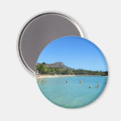 Waikiki Beach und Diamond Head Crater, Hawaii Magnet (Vorderseite/Rückseite)