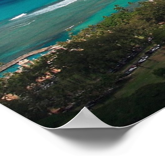 Waikiki Beach von Diamond Head Poster (Ecke)