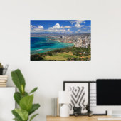 Waikiki Beach von Diamond Head Poster (Heimbüro)