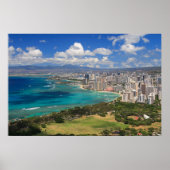 Waikiki Beach von Diamond Head Poster (Vorne)