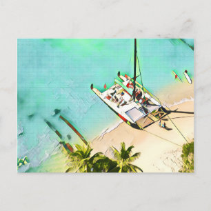 Waikiki Catamaran Postcard Postkarte