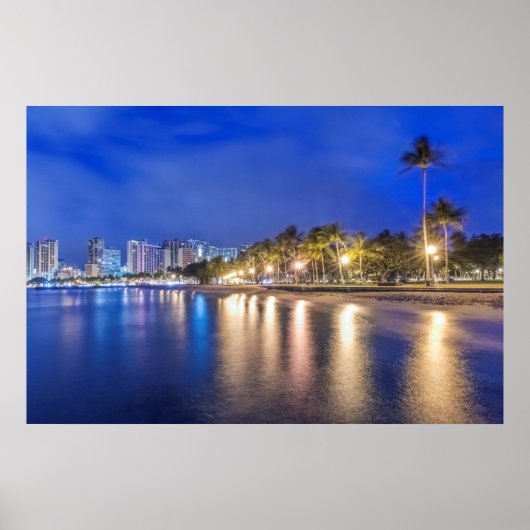 Waikiki City at Dawn Poster (Vorne)