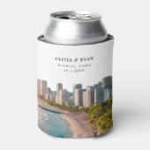 Waikiki Gastgeschenk Hochzeit Custom Hawaii Beach Dosenkühler (Kanne Vorderseite)