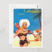 Waikiki, glückliche Jugend im Urlaub, Jahrgang Rei Postkarte (Vorne/Hinten)