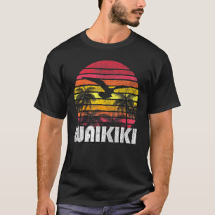 Waikiki Hawaii 70er 80er Surf Surfstrand T-Shirt