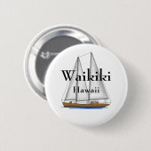 Waikiki Hawaii Button (Vorne & Hinten)