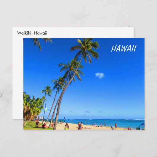 Waikiki Hawaii Postcard Postkarte (Vorne/Hinten)