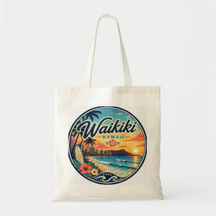 Waikīkī Hawaii Retro-Reise-Logo  Tragetasche