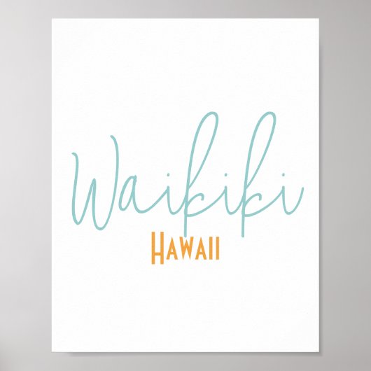 Waikiki Hawaii Souvenir Poster (Vorne)