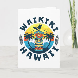 Waikiki Hawaii Strand Surfen Sommerferien Für M Karte