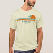 Waikiki Hawaii Sun Palm Trees T-Shirt (Vorderseite)