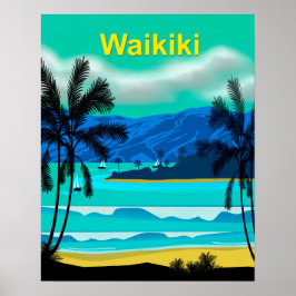 Waikiki Hawaii Travel Poster