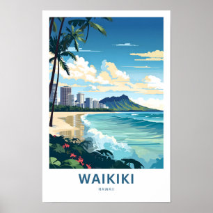 Waikiki Hawaii Travel Print Poster