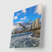 Waikiki-Hawaii-Wall-Uhr Quadratische Wanduhr (Winkel)