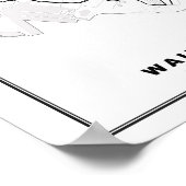 Waikiki Honolulu Karte Poster (Ecke)