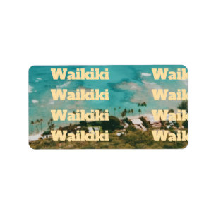 Waikiki, Honolulu, Oahu, Hawaii Adressaufkleber