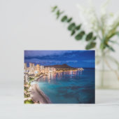 Waikiki in der Nacht Postkarte (Stehend Vorderseite)