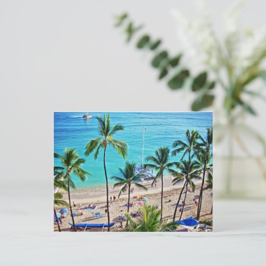 Waikiki Katamaran Postkarte (Stehend Vorderseite)