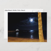 Waikiki Moonrise Postcard Postkarte (Vorne/Hinten)