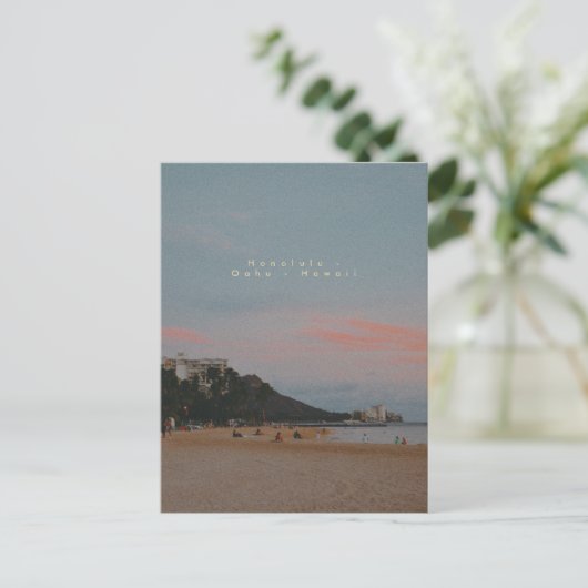 Waikiki Pastel Sunset Postkarte (Stehend Vorderseite)