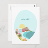 Waikiki Postcard Postkarte (Vorne/Hinten)