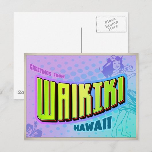 WAIKIKI POSTKARTE (Vorne/Hinten)