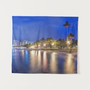 Waikiki-Stadt in der Dämmerung Wandteppich