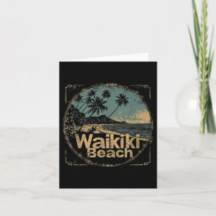 Waikiki-Strand Hawaii Hi Vintage 70er 80er Palmenb Karte