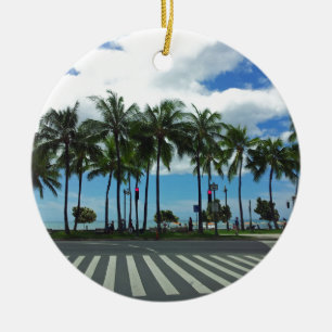 Waikiki Strand Hawaii Keramik Ornament