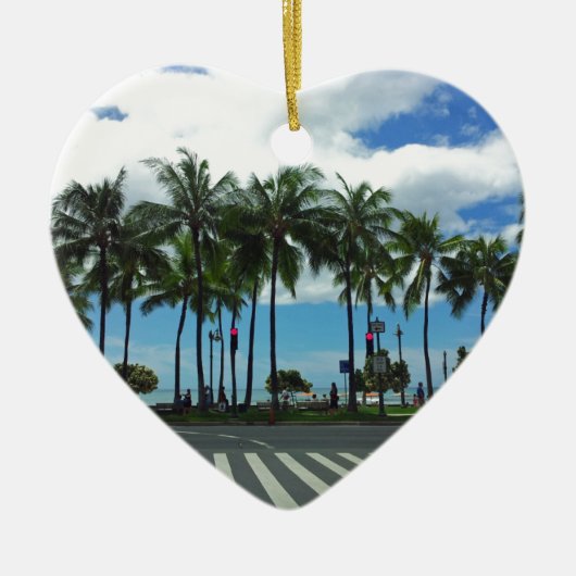 Waikiki Strand Hawaii Keramikornament (Vorne)