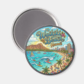 Waikiki-Strand Hawaii Magnet (Vorderseite/Rückseite)