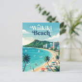 Waikiki-Strand Hawaii Postkarte (Stehend Vorderseite)