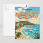 Waikiki-Strand Hawaii Postkarte (Vorne/Hinten)