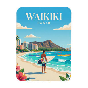 Waikiki-Strand, Honolulu Hawaii Magnet