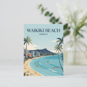 Waikiki-Strand Postkarte (Stehend Vorderseite)