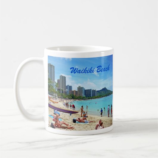Waikiki Strand-Tasse Kaffeetasse (Links)