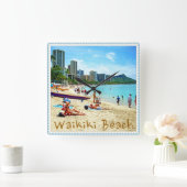 Waikiki Strand-Uhr Quadratische Wanduhr (Zuhause)