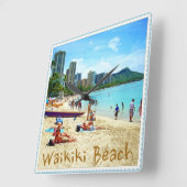 Waikiki Strand-Uhr Quadratische Wanduhr (Winkel)