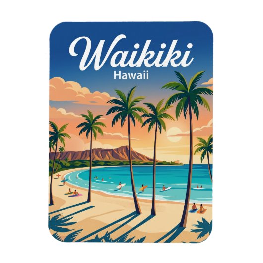 Waikiki-Strand USA Magnet (Vertikal)
