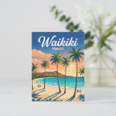 Waikiki-Strand USA Postkarte (Stehend Vorderseite)