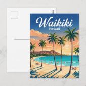 Waikiki-Strand USA Postkarte (Vorne/Hinten)