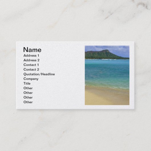 Waikiki Strand Visitenkarte (Vorderseite)
