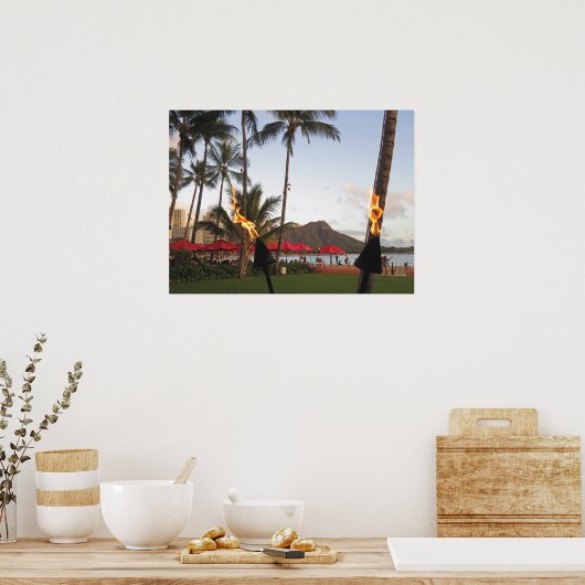 Waikiki Tiki Torches Poster (Küche)