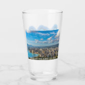 Waikiki und Diamond Head, O'ahu, Bierglas Glas (Rückseite)