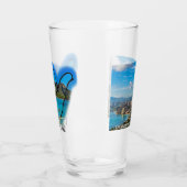 Waikiki und Diamond Head, O'ahu, Bierglas Glas (Links)