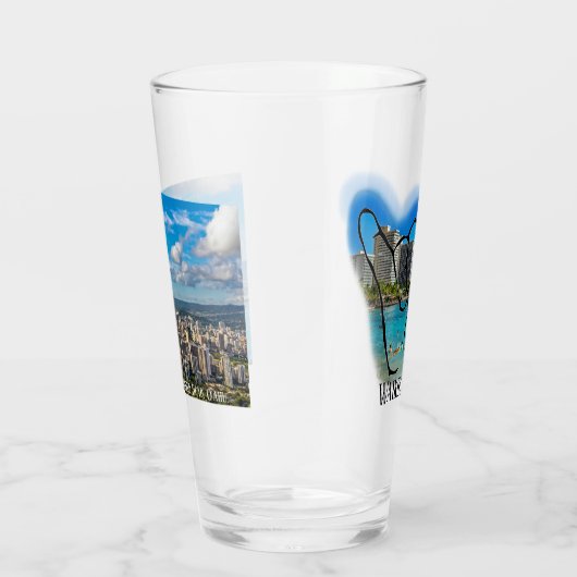 Waikiki und Diamond Head, O'ahu, Bierglas Glas (Rechts)