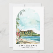Waikiki Watercolor Save the Date Photo (Vorderseite)