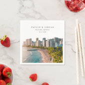 Waikiki Wedding Custom Foto Cocktail Napkins Serviette (Beispiel)