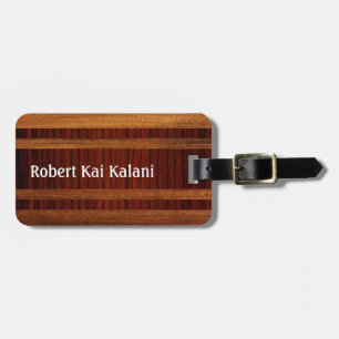 Waikokos Hawaiian Faux-Holz-Surfbrett-Monogramm Gepäckanhänger