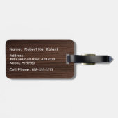 Waikokos hawaiisches Imitat-hölzernes Gepäckanhänger (Rückseite horizontal)